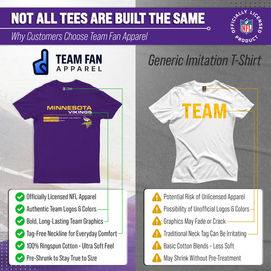 Minnesota Vikings Adult NFL Speed Stat Sheet T-Shirt - Purple