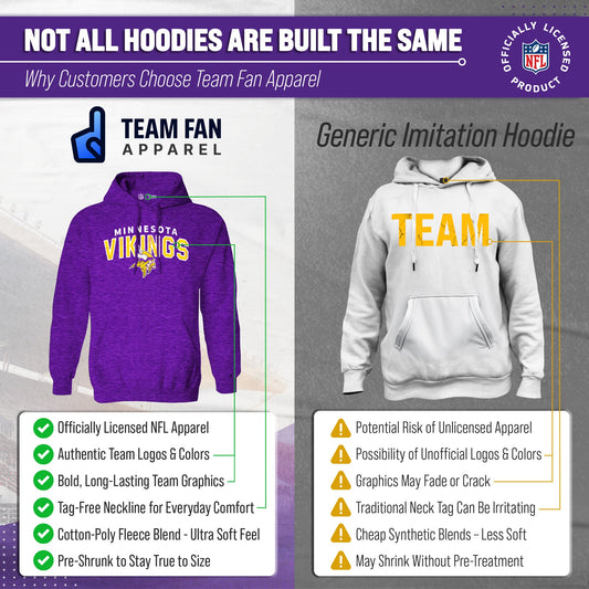 Minnesota Vikings NFL Adult Unisex Starting Fresh Ultra Soft Fleece Hooded Sweatshirt - Purple