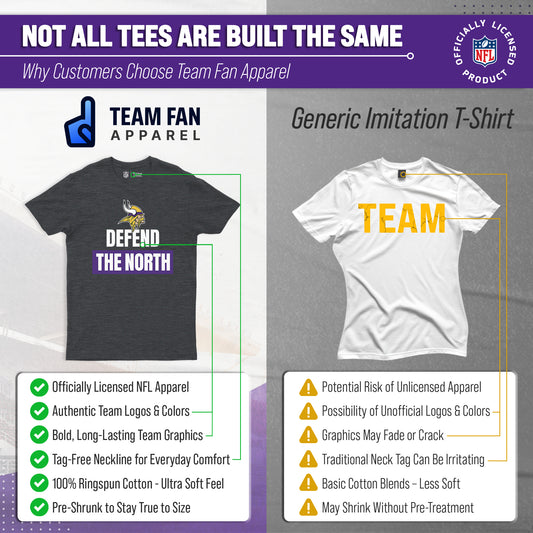 Minnesota Vikings NFL Adult Team Slogan Unisex T-Shirt - Gray