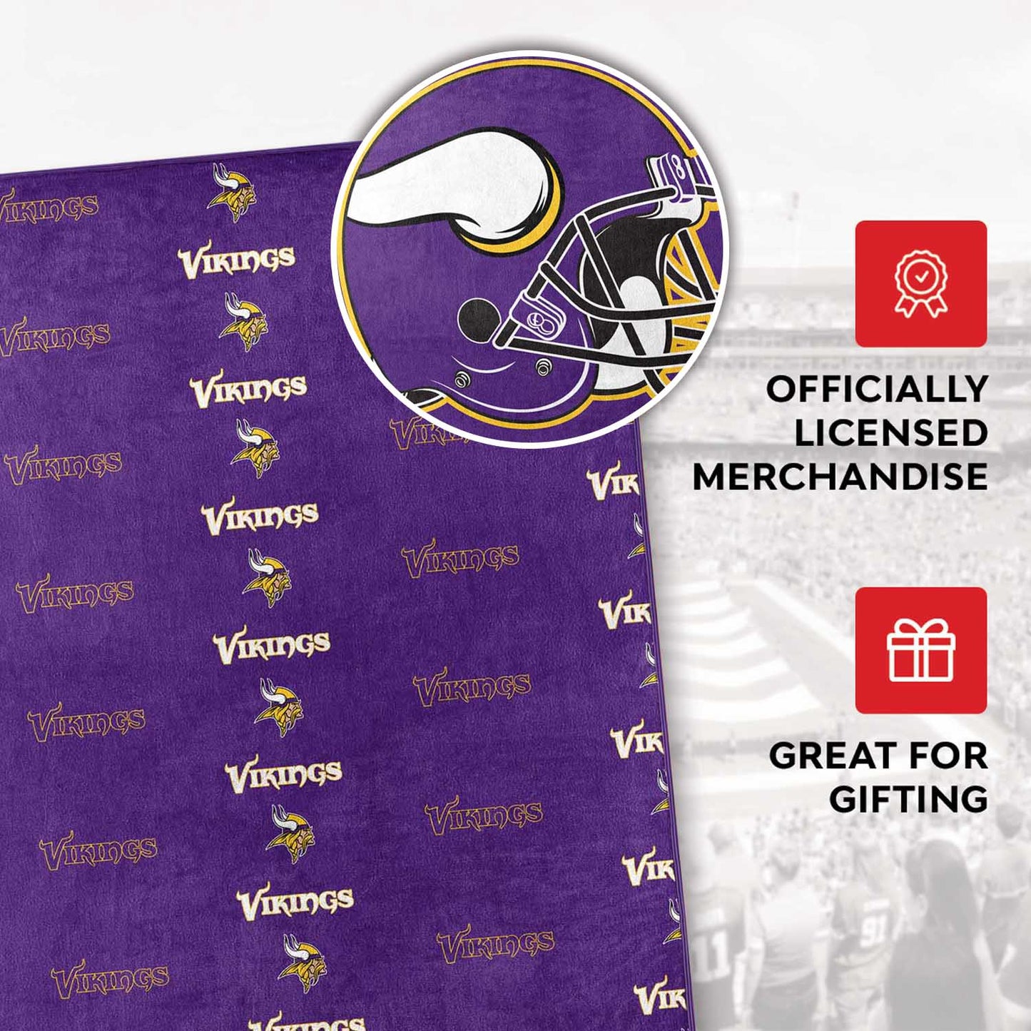 Minnesota Vikings NFL Double Sided Blanket - Purple