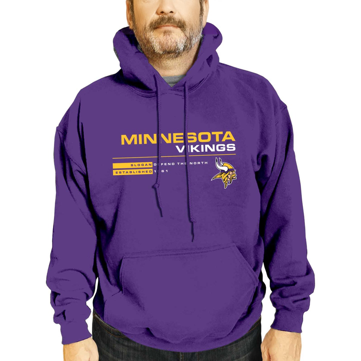 Minnesota Vikings Adult NFL Speed Stat Sheet Fleece Hooded Sweatshirt - Purple