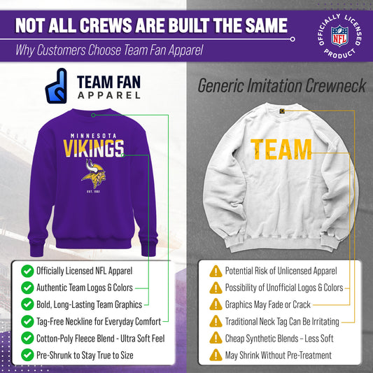 Minnesota Vikings Adult NFL Diagonal Fade Color Block Crewneck Sweatshirt - Purple