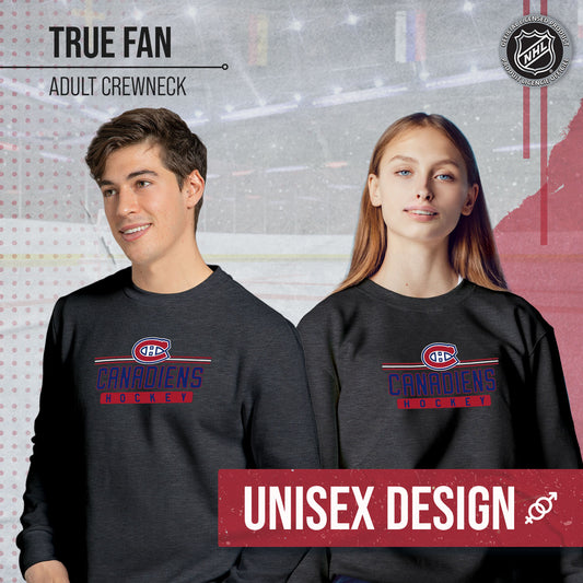 Montreal Canadiens NHL Charcoal True Fan Crewneck Sweatshirt - Charcoal