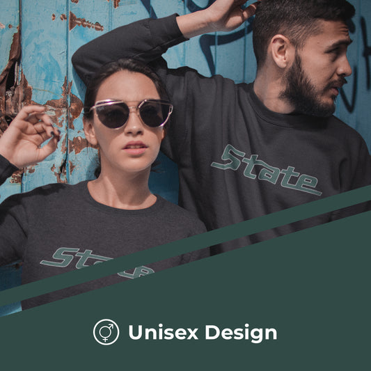 Michigan State Spartans NCAA Adult Charcoal Crewneck Fleece Sweatshirt - Charcoal