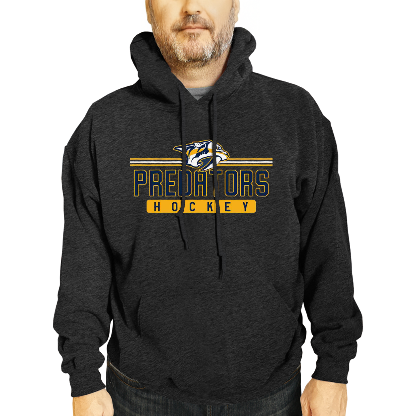 Nashville Predators NHL Adult Heather Charcoal True Fan Hooded Sweatshirt Unisex - Charcoal