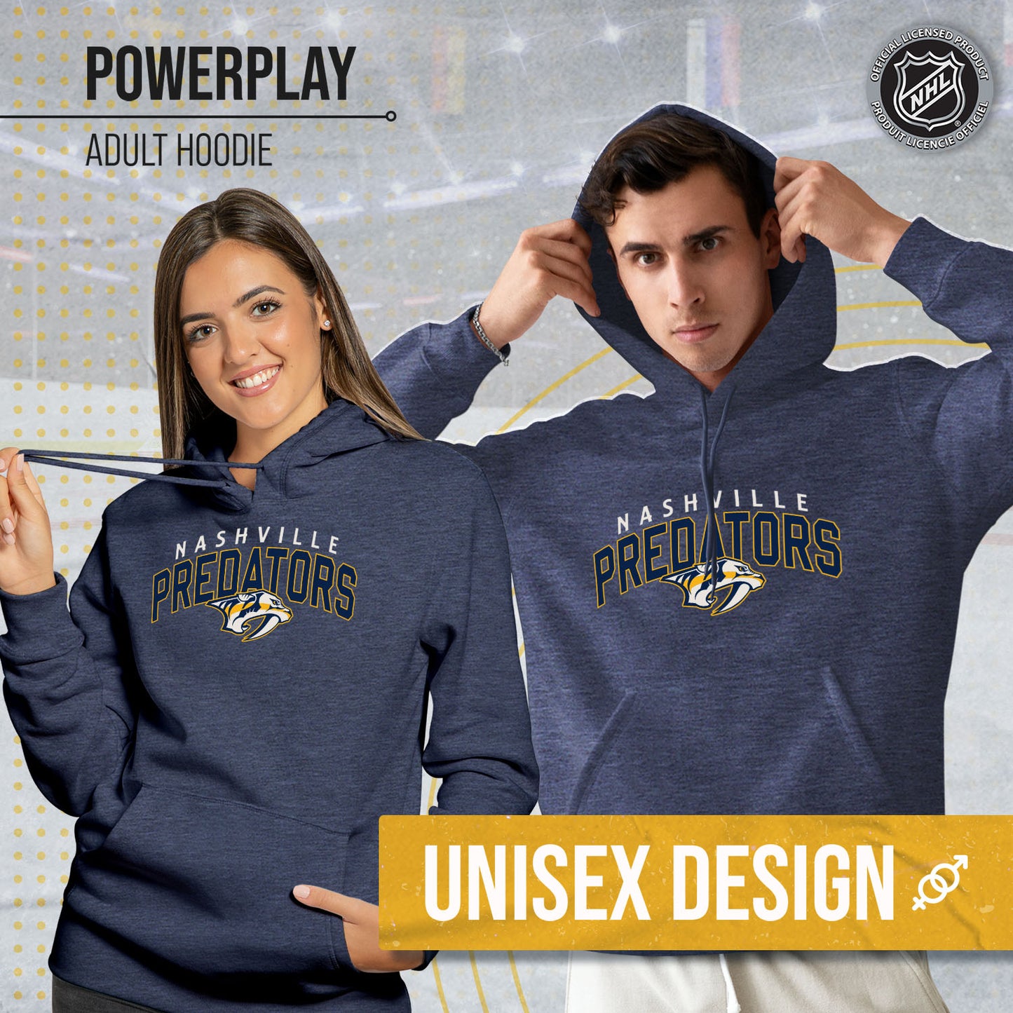 Nashville Predators NHL Adult Unisex Powerplay Hooded Sweatshirt - Navy