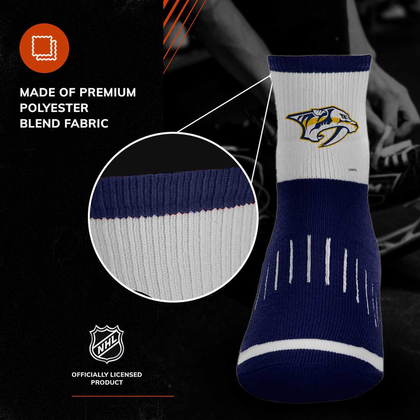 Nashville Predators NHL Youth Surge Socks - Navy