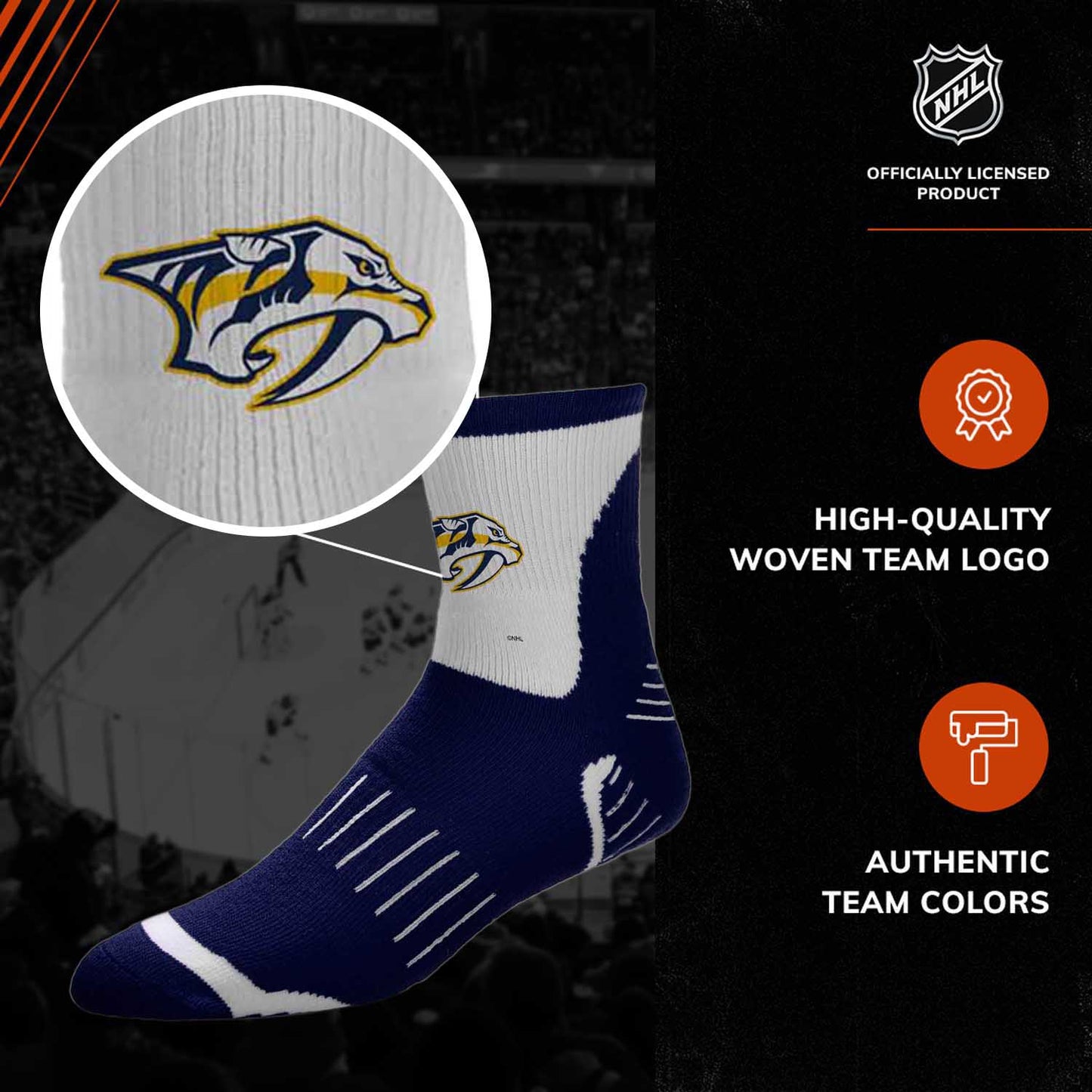Nashville Predators NHL Youth Surge Socks - Navy