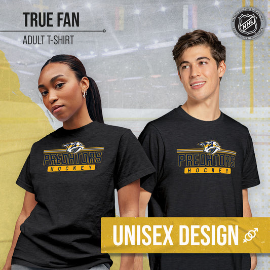 Nashville Predators Adult NHL Heather Charcoal True Fan Hockey T-Shirt - Charcoal