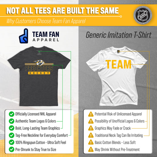 Nashville Predators Adult NHL Heather Charcoal True Fan Hockey T-Shirt - Charcoal