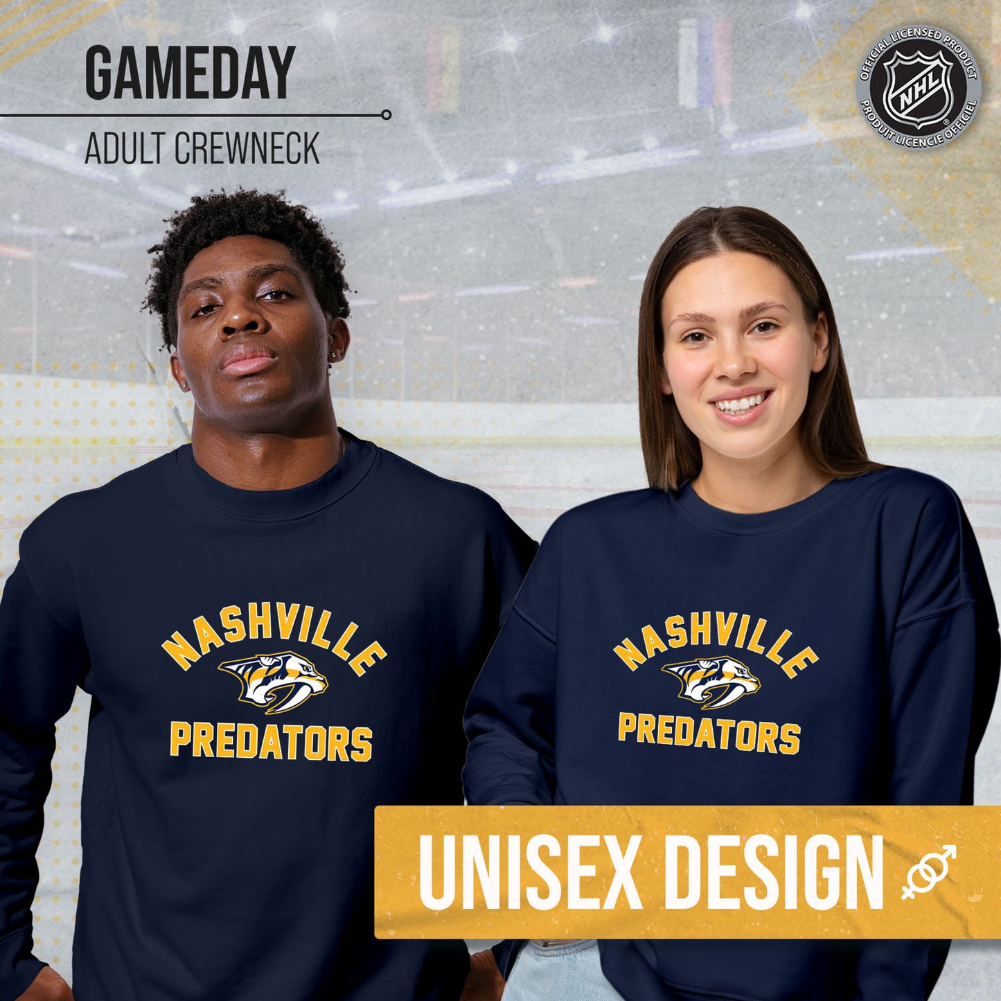 Nashville Predators Adult NHL Gameday Crewneck Sweatshirt - Navy