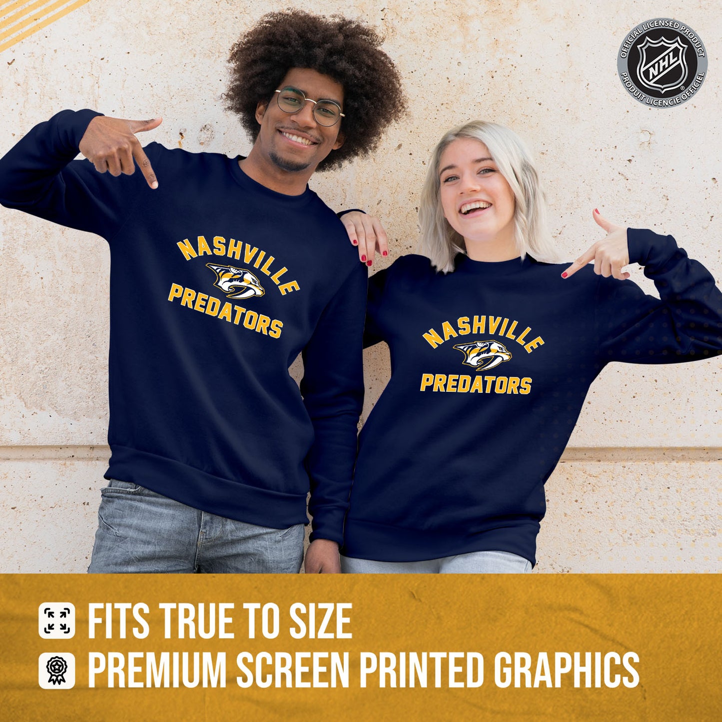 Nashville Predators Adult NHL Gameday Crewneck Sweatshirt - Navy