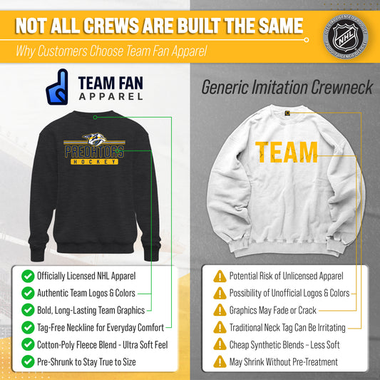 Nashville Predators NHL Charcoal True Fan Crewneck Sweatshirt - Charcoal