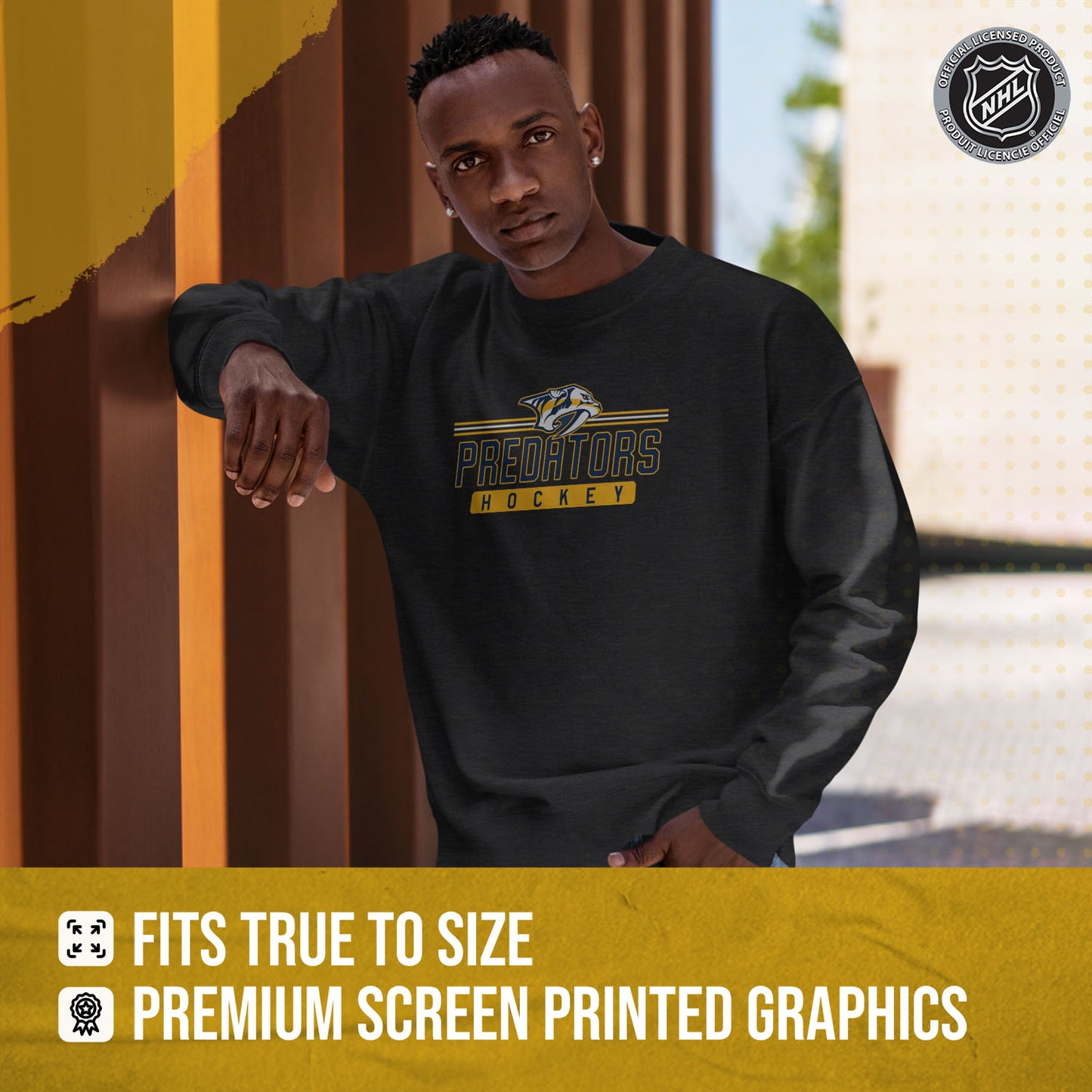 Nashville Predators NHL Charcoal True Fan Crewneck Sweatshirt - Charcoal