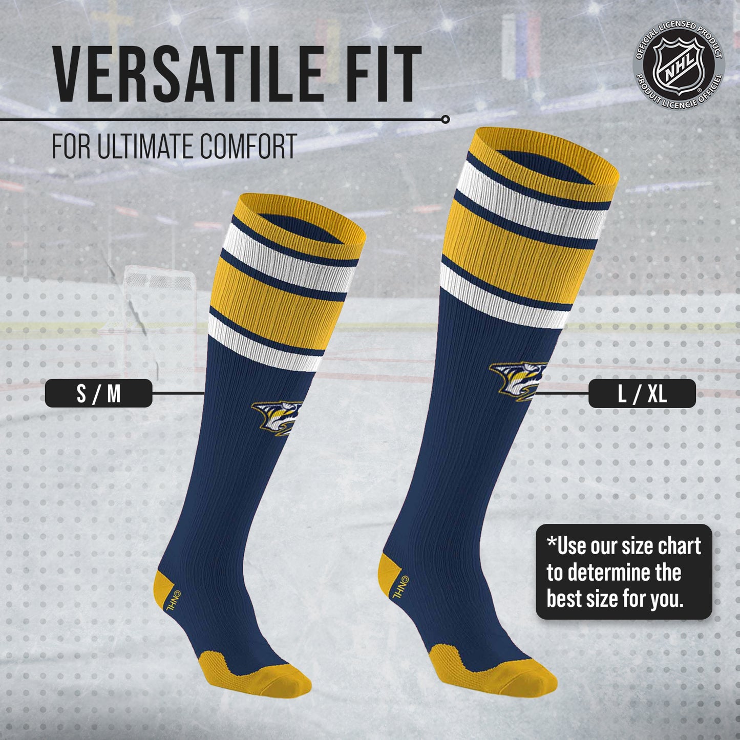 Nashville Predators NHL Adult Knee High-Performance Socks - Navy