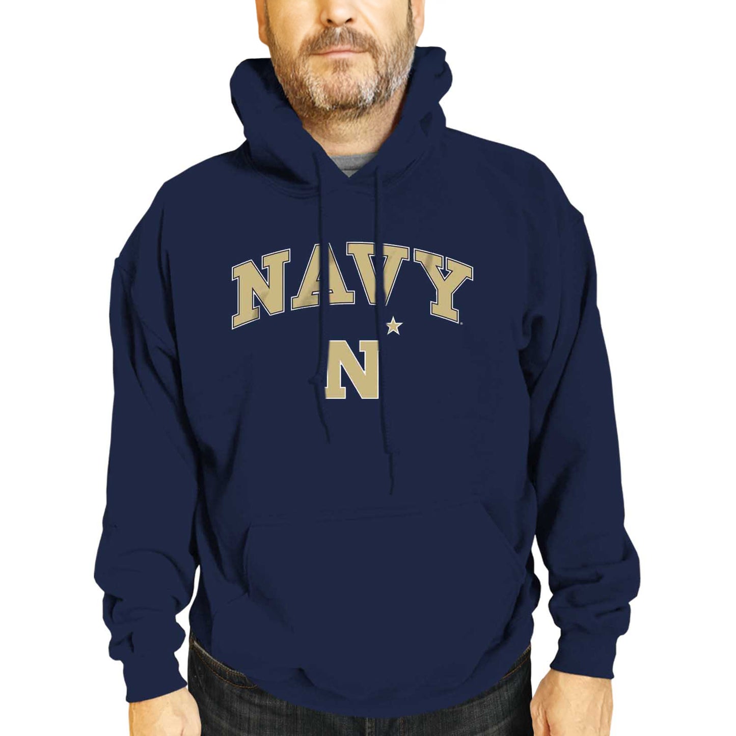 Navy Midshipmen Campus Colors Adult Arch & Logo Soft Style Gameday Hooded Sweatshirt - Navy
