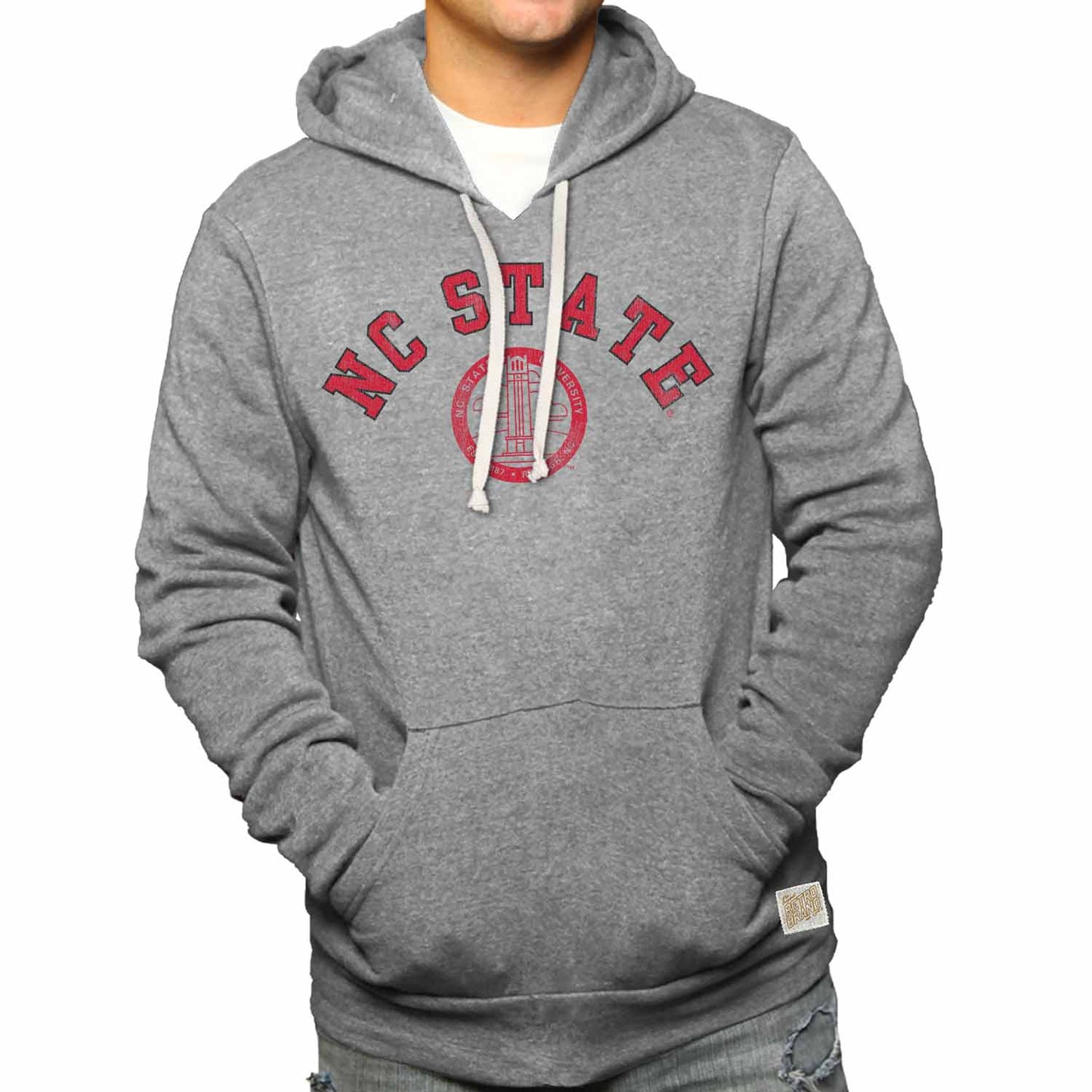 NC State Wolfpack College Gray University Seal Hooded Sweatshirt - Gray