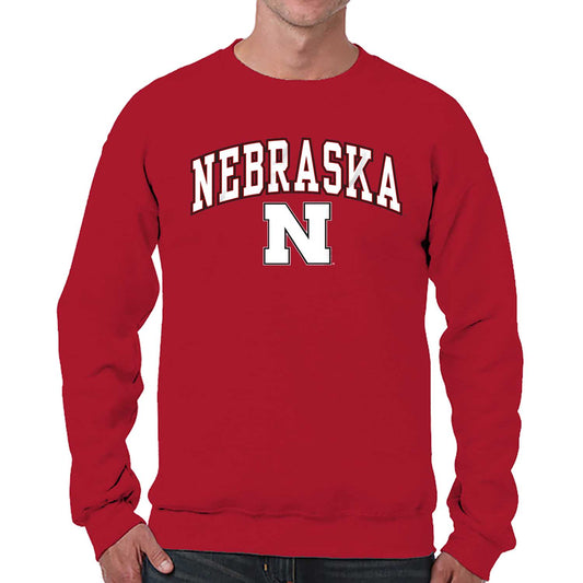 Nebraska Cornhuskers Adult Arch & Logo Soft Style Gameday Crewneck Sweatshirt - Red