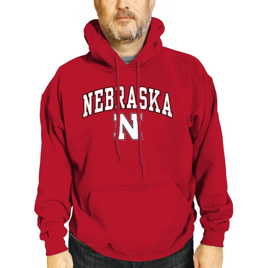 Nebraska Cornhuskers Adult Arch & Logo Soft Style Gameday Hooded Sweatshirt - Red
