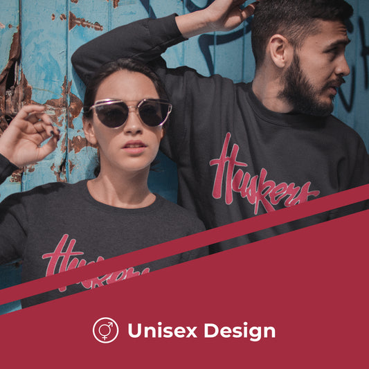 Nebraska Cornhuskers NCAA Adult Charcoal Crewneck Fleece Sweatshirt - Charcoal