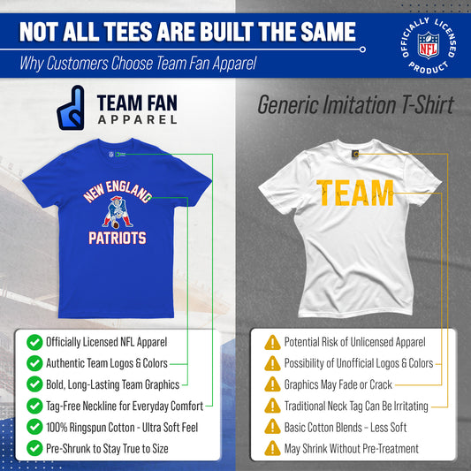 New England Patriots NFL Adult Retro Gameday Unisex T-Shirt - Royal