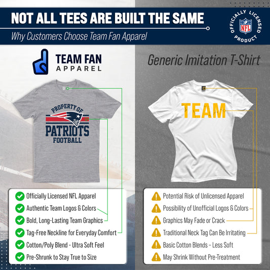 New England Patriots NFL Adult Property Of T-Shirt - Sport Gray