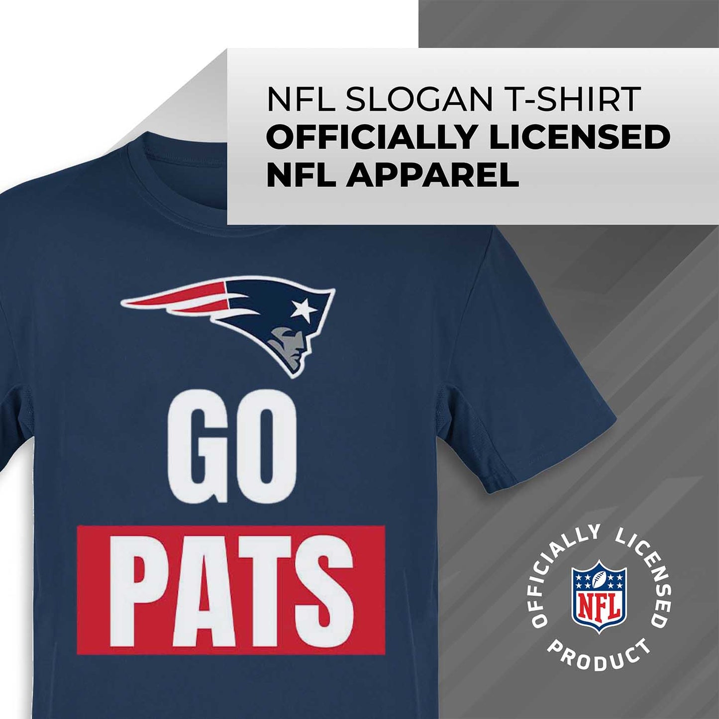 New England Patriots NFL Adult Team Slogan Unisex T-Shirt - Navy