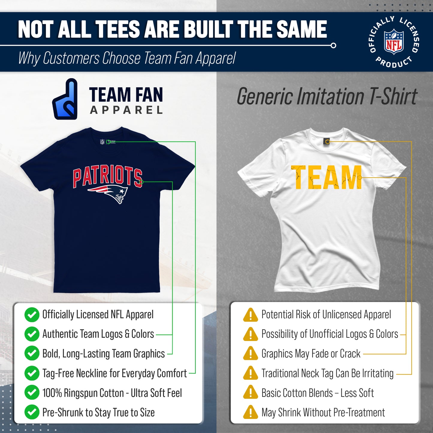 New England Patriots NFL Home Team Tee - Navy