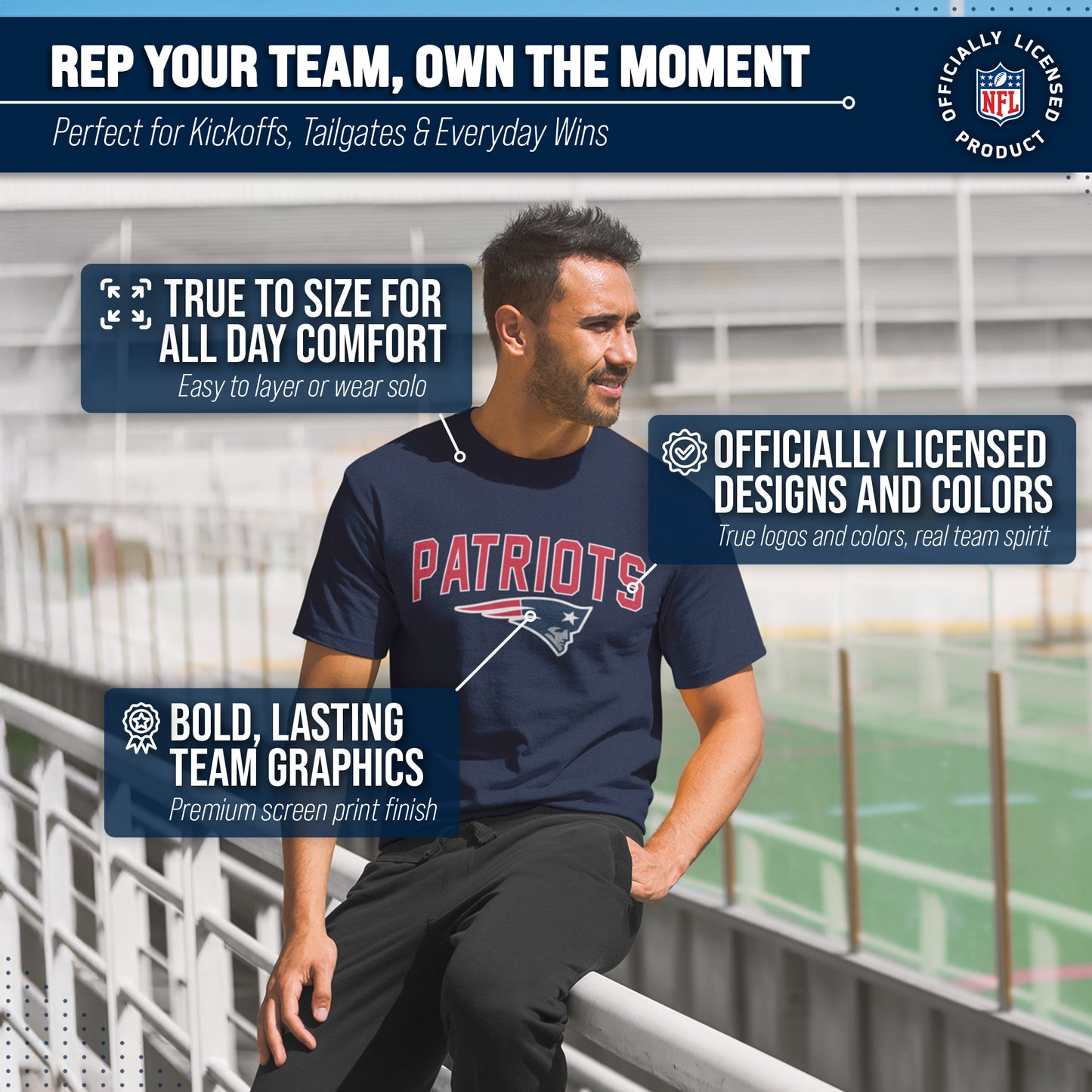 New England Patriots NFL Home Team Tee - Navy