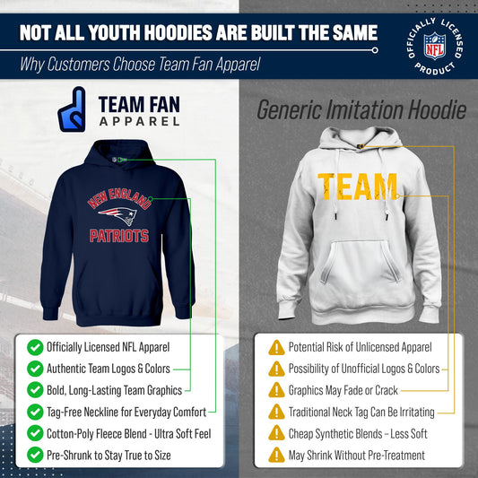 New England Patriots NFL Youth Gameday Hooded Sweatshirt - Navy