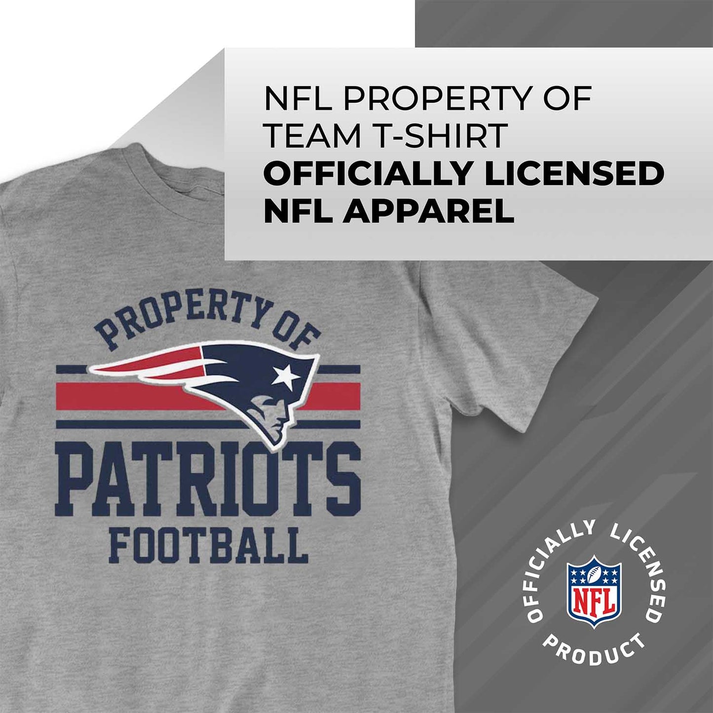 New England Patriots NFL Adult Property Of T-Shirt - Sport Gray