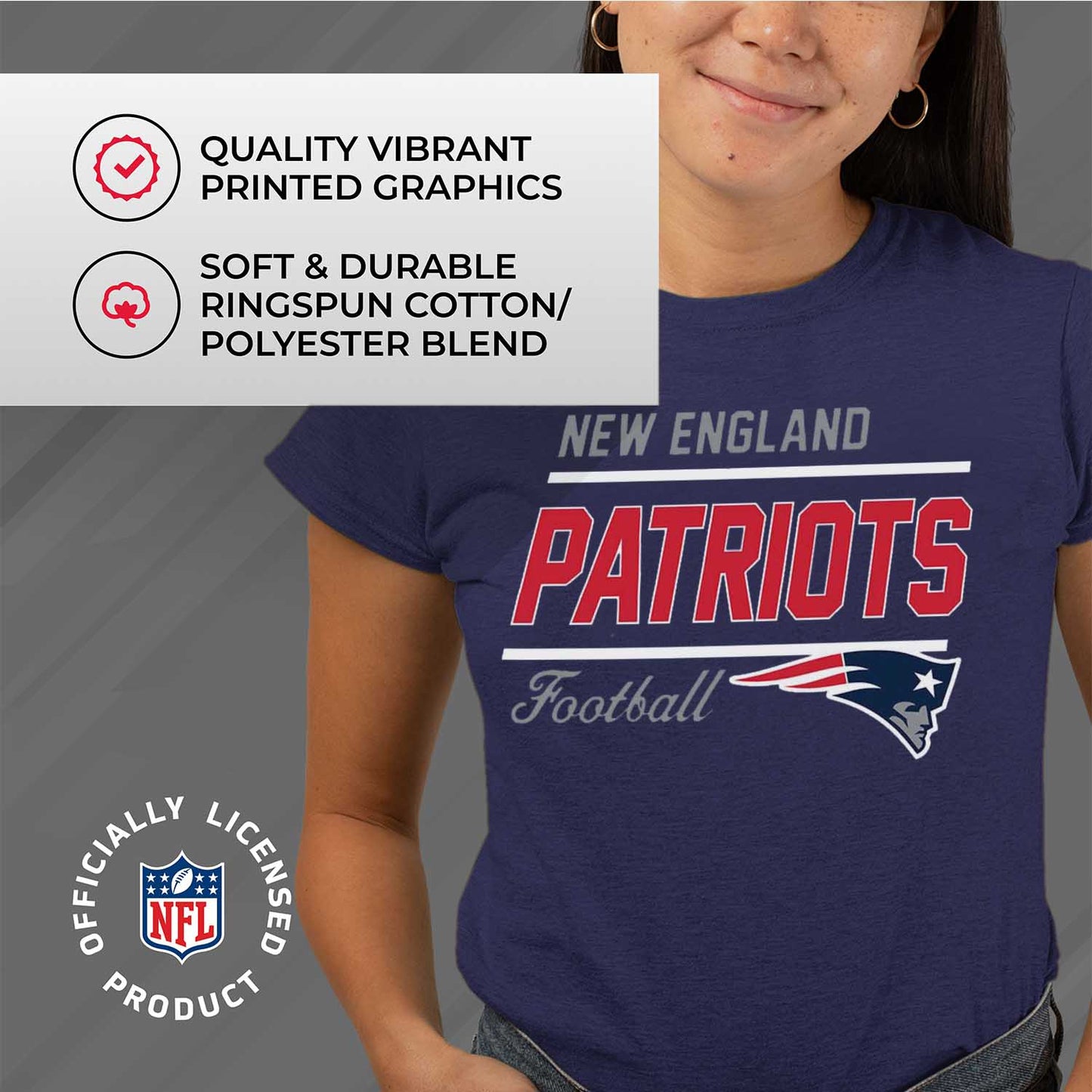 New England Patriots NFL Gameday Women's Relaxed Fit T-shirt - Navy