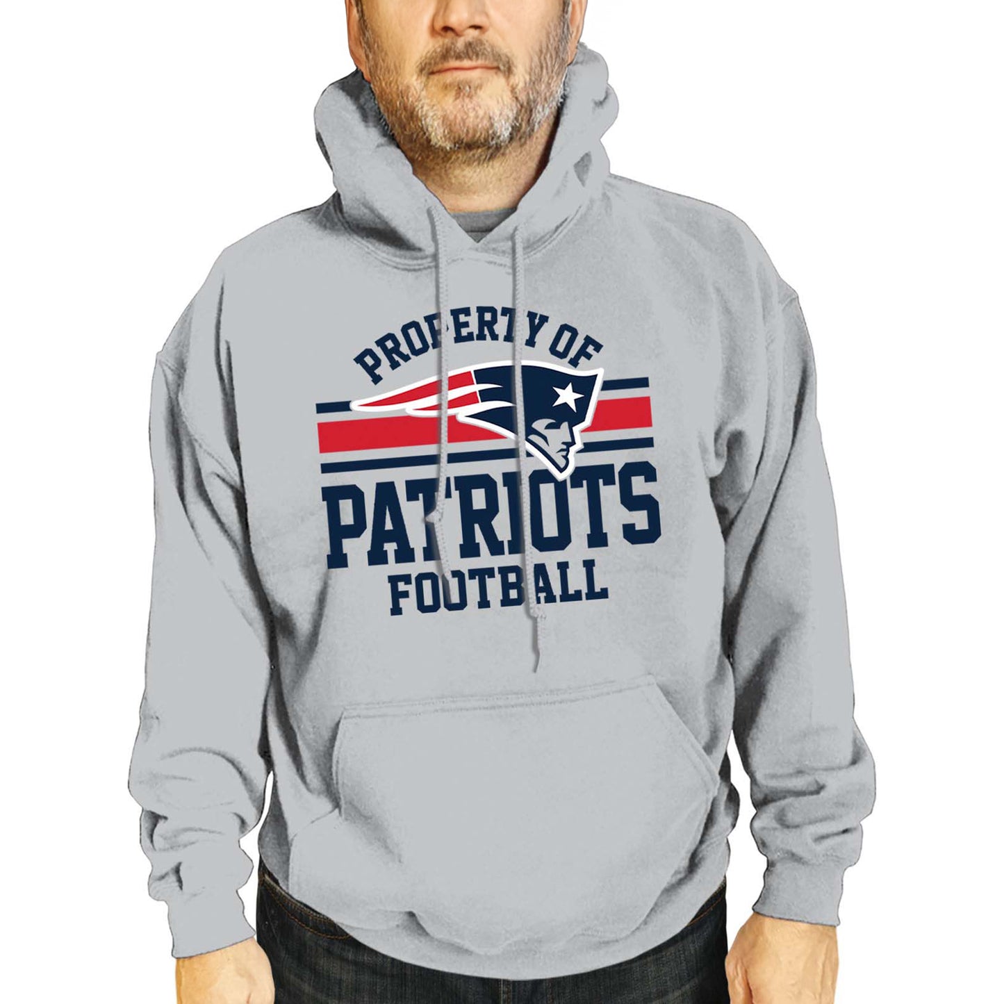 New England Patriots NFL Adult Property Of Hooded Sweatshirt - Sport Gray