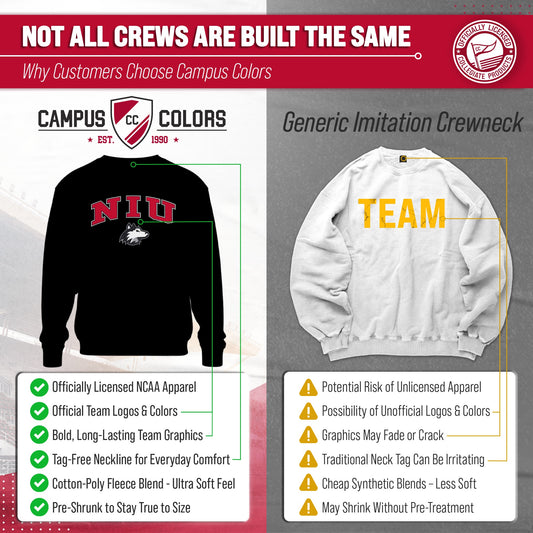 Northern Illinois Huskies Adult Arch & Logo Soft Style Gameday Crewneck Sweatshirt - Black