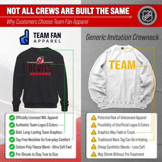 New Jersey Devils NHL Charcoal True Fan Crewneck Sweatshirt - Charcoal