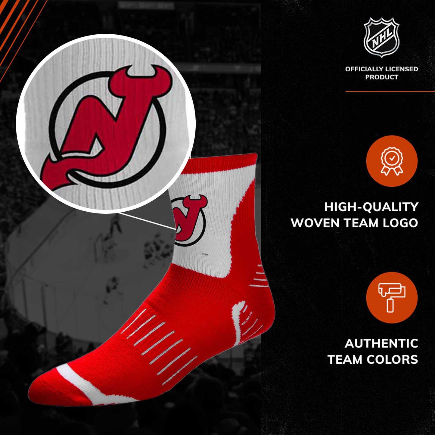 New Jersey Devils NHL Youth Surge Socks - Red