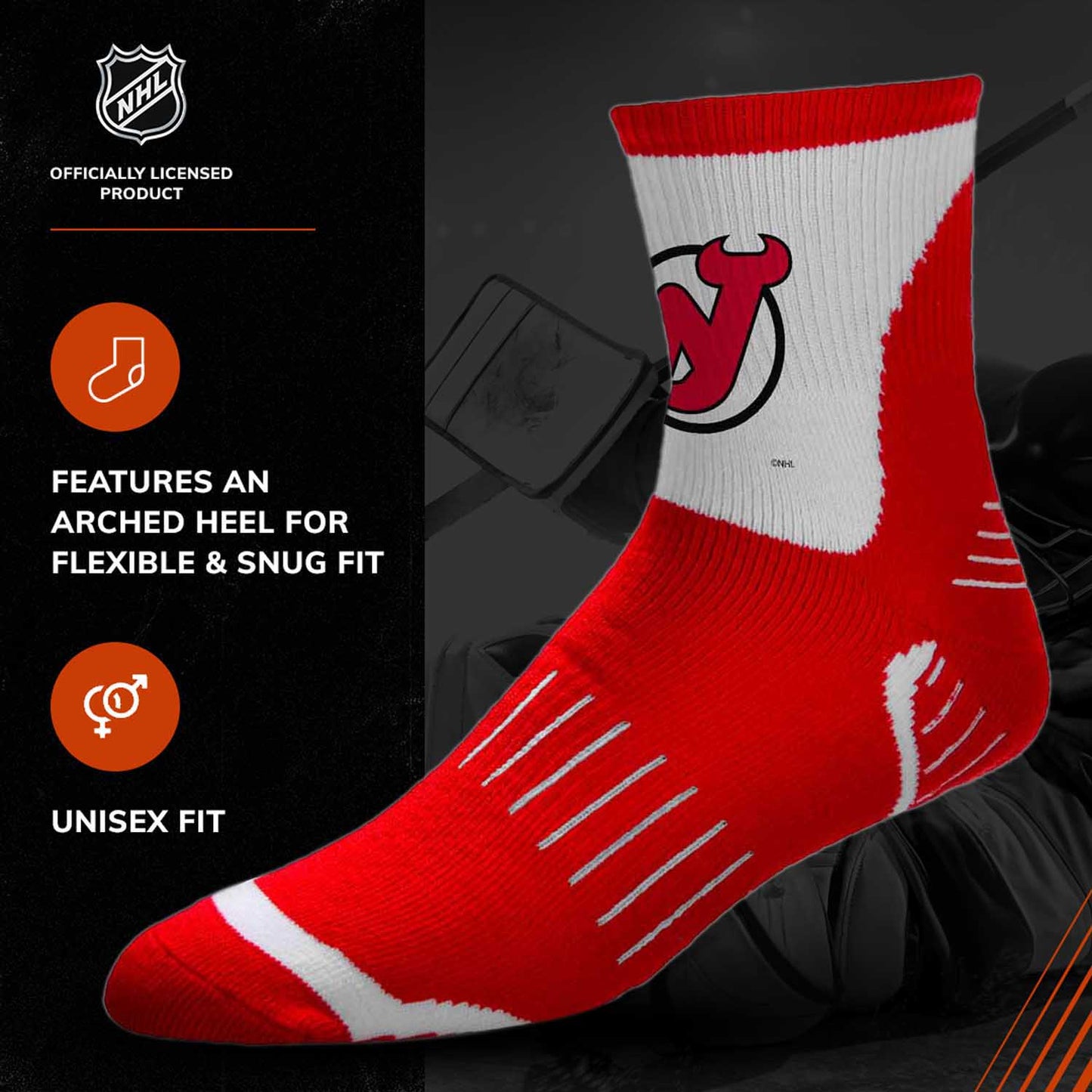New Jersey Devils NHL Youth Surge Socks - Red