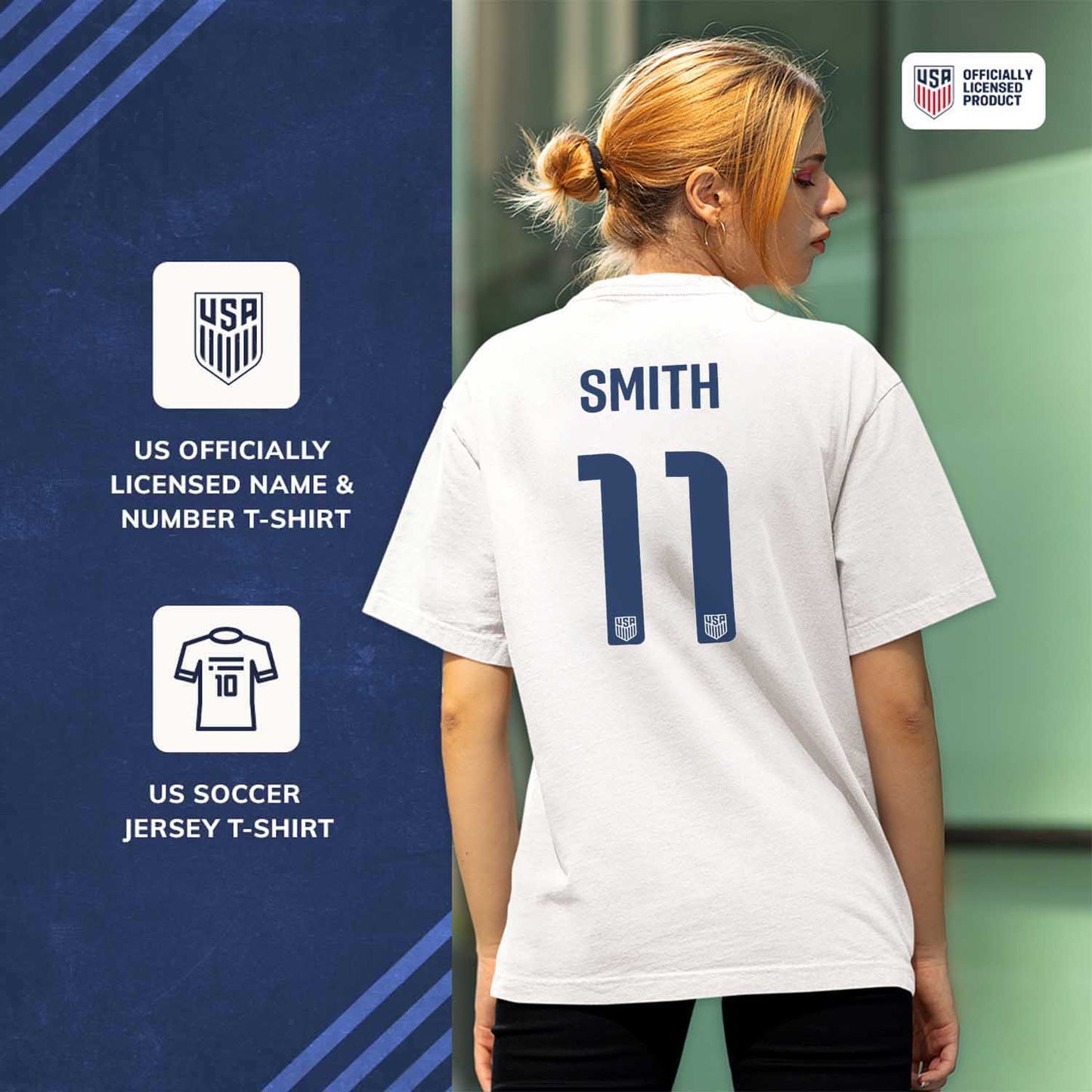 USA National Team The Victory Officially Licensed US Adult Women's National Soccer Team Sophia Smith Name & Number T-Shirt - White #11