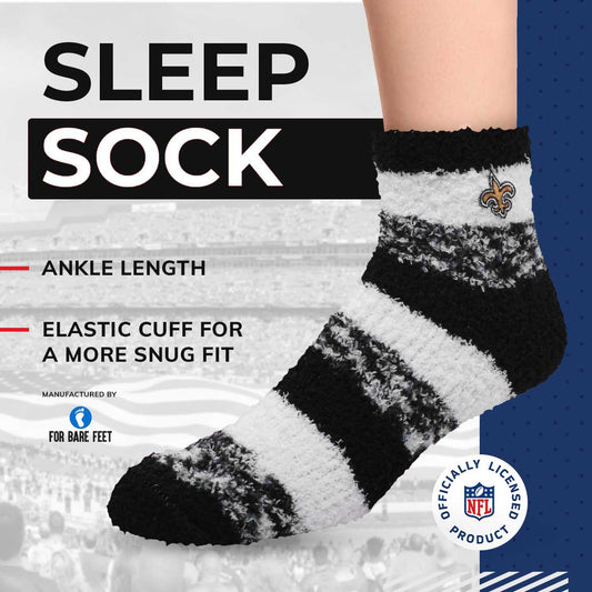 New Orleans Saints NFL Cozy Soft Slipper Socks - Black