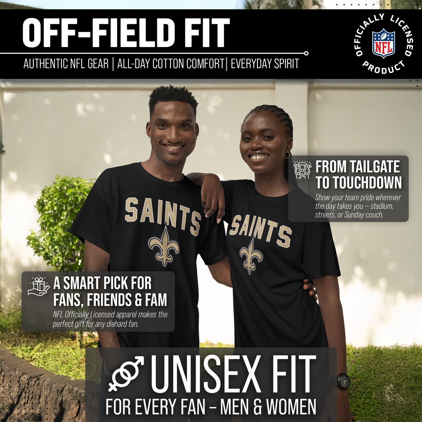 New Orleans Saints NFL Home Team Tee - Black