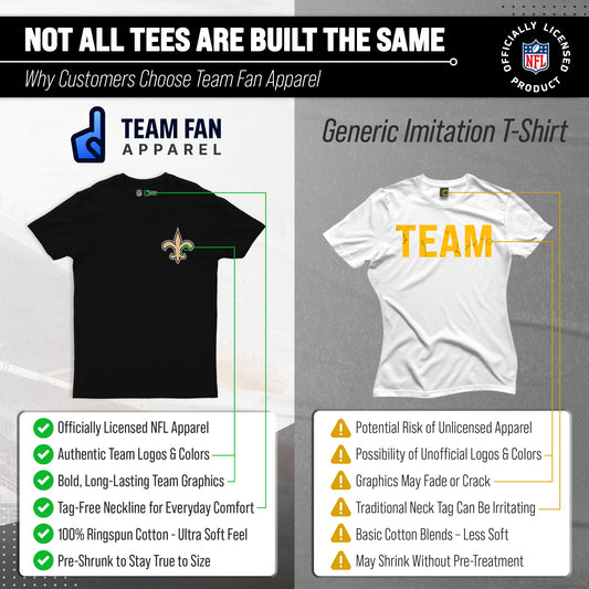 New Orleans Saints NFL Pro Football Final Countdown Adult Cotton-Poly Short Sleeved T-Shirt For Men & Women - Black