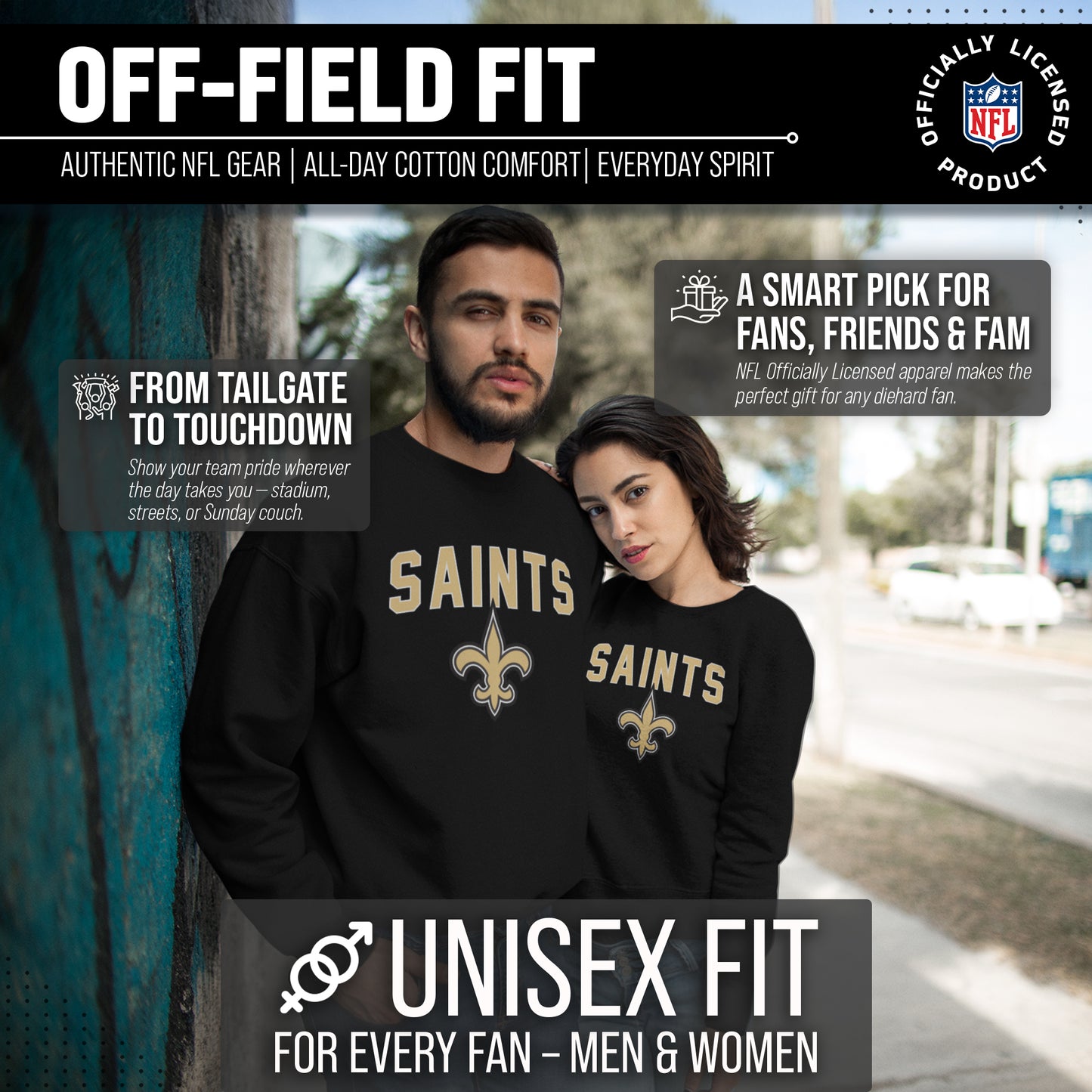 New Orleans Saints NFL Home Team Crew - Black