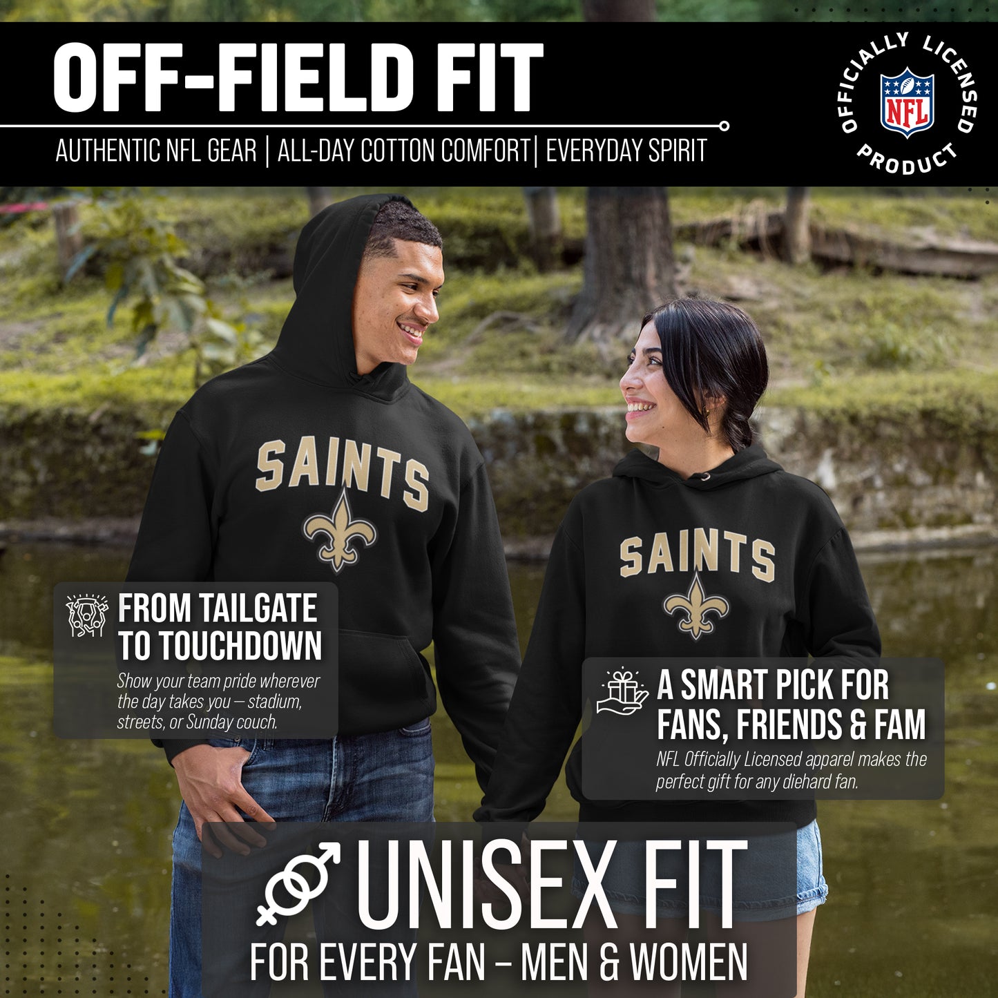 New Orleans Saints NFL Home Team Hoodie - Black