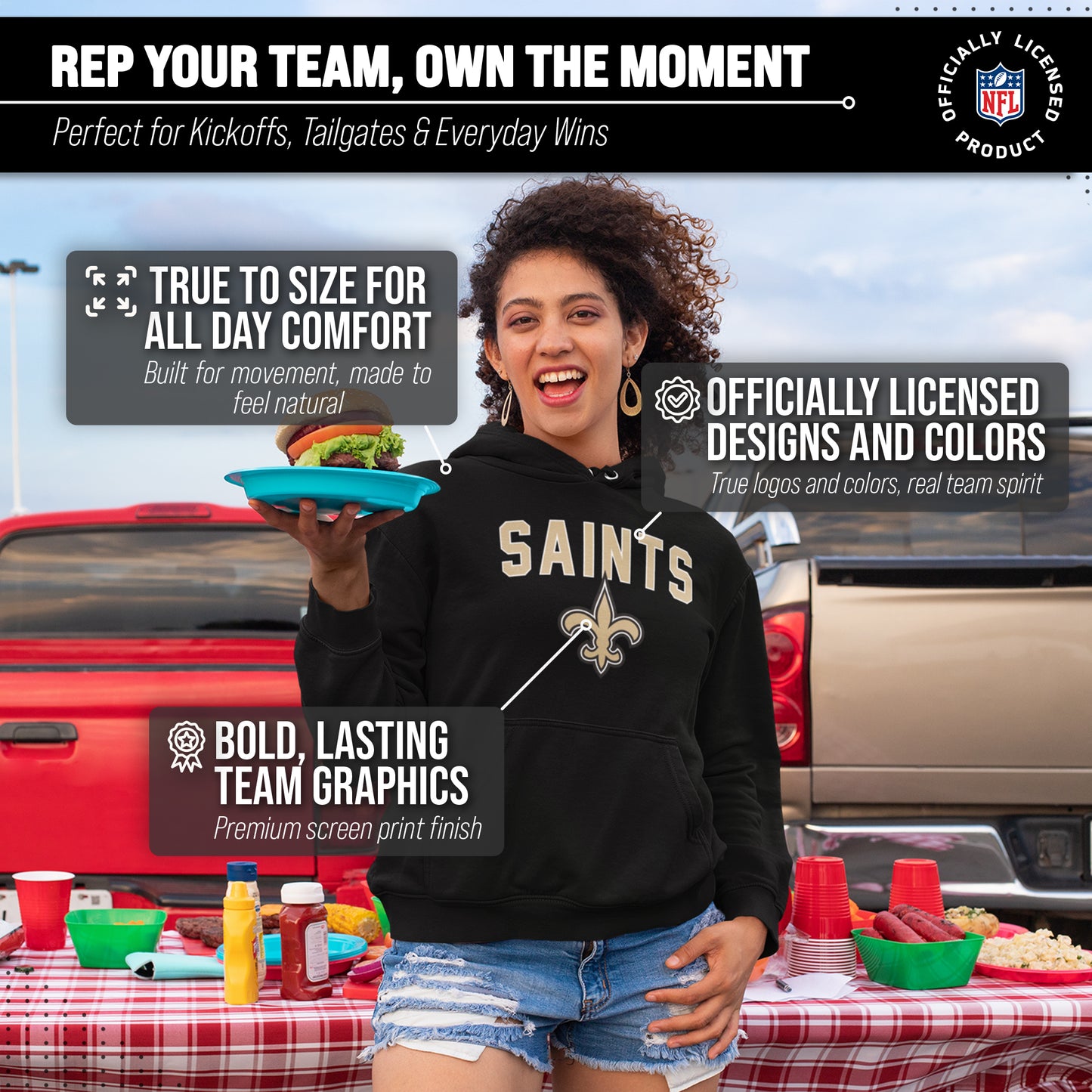 New Orleans Saints NFL Home Team Hoodie - Black