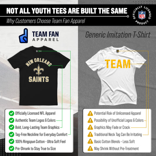 New Orleans Saints NFL Youth Gameday Football T-Shirt - Black