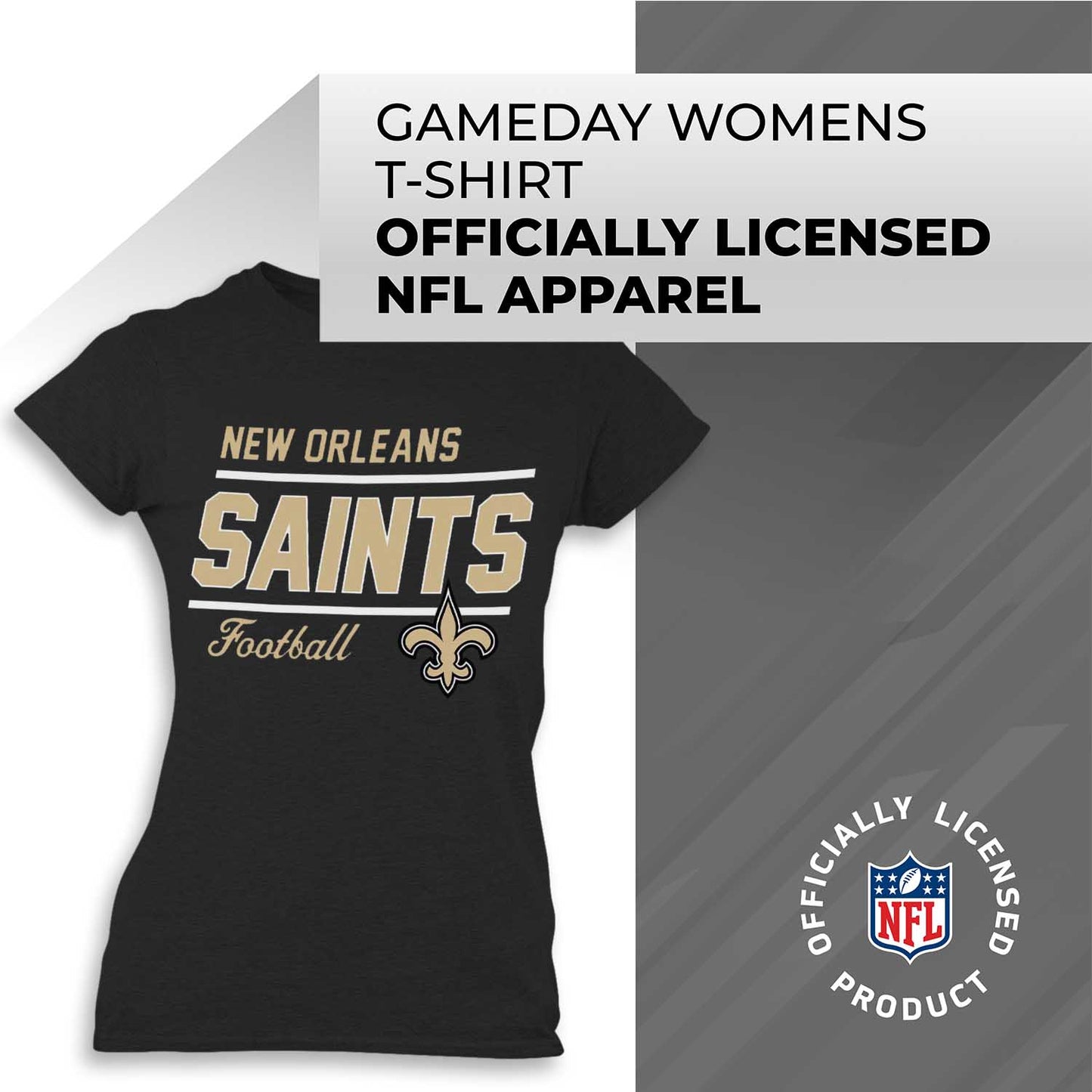 New Orleans Saints NFL Gameday Women's Relaxed Fit T-shirt - Black