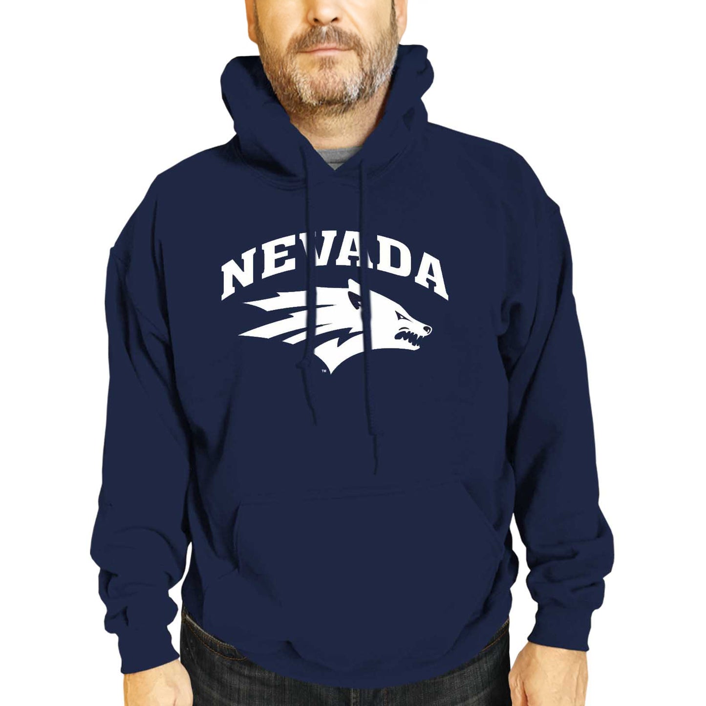 Nevada Wolf Pack Adult Arch & Logo Soft Style Gameday Hooded Sweatshirt - Navy