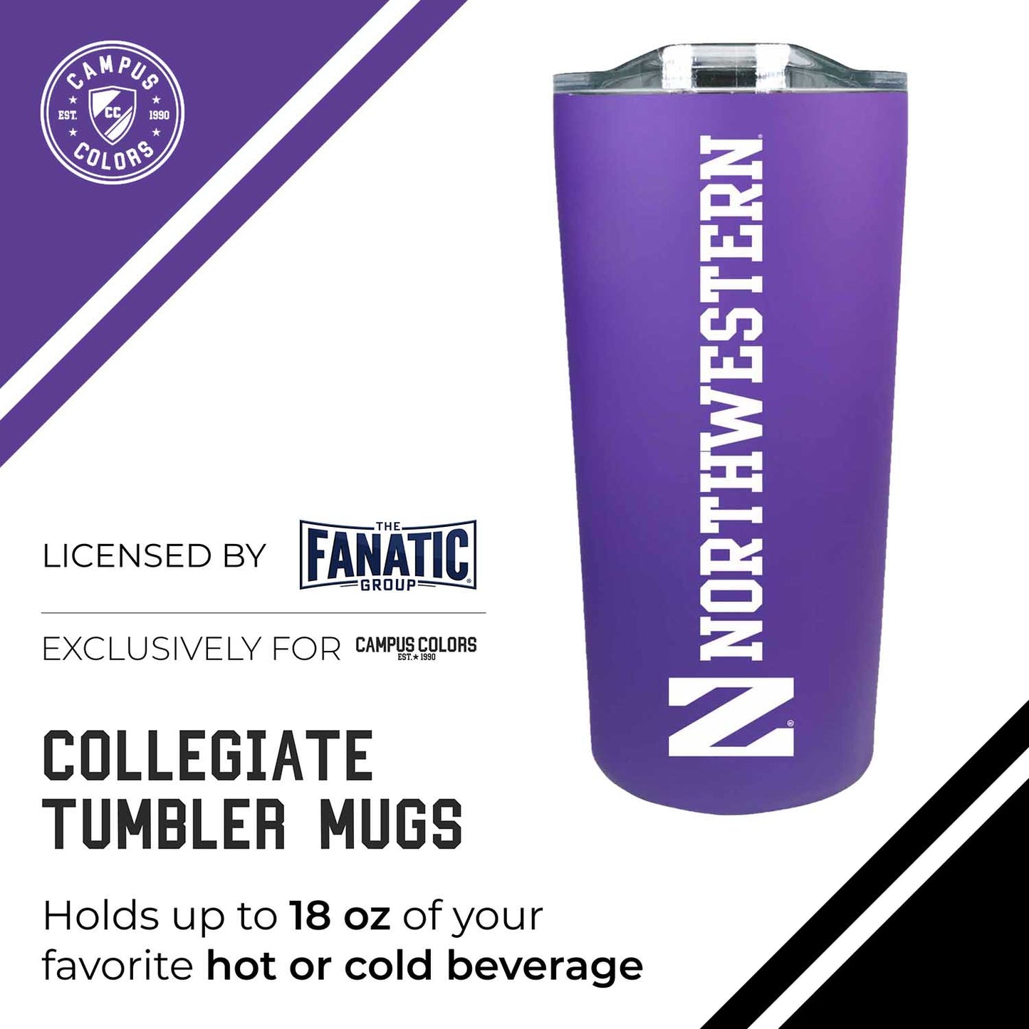 Northwestern Wildcats NCAA Stainless Steel Tumbler perfect for Gameday - Purple