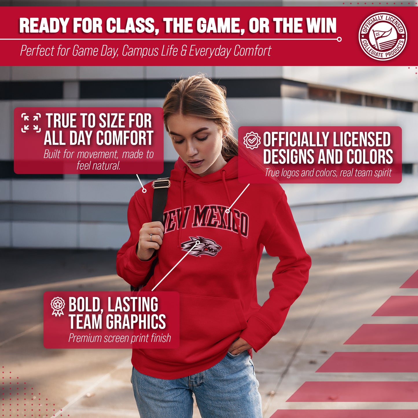 New Mexico Lobos Adult Arch & Logo Soft Style Gameday Hooded Sweatshirt - Red