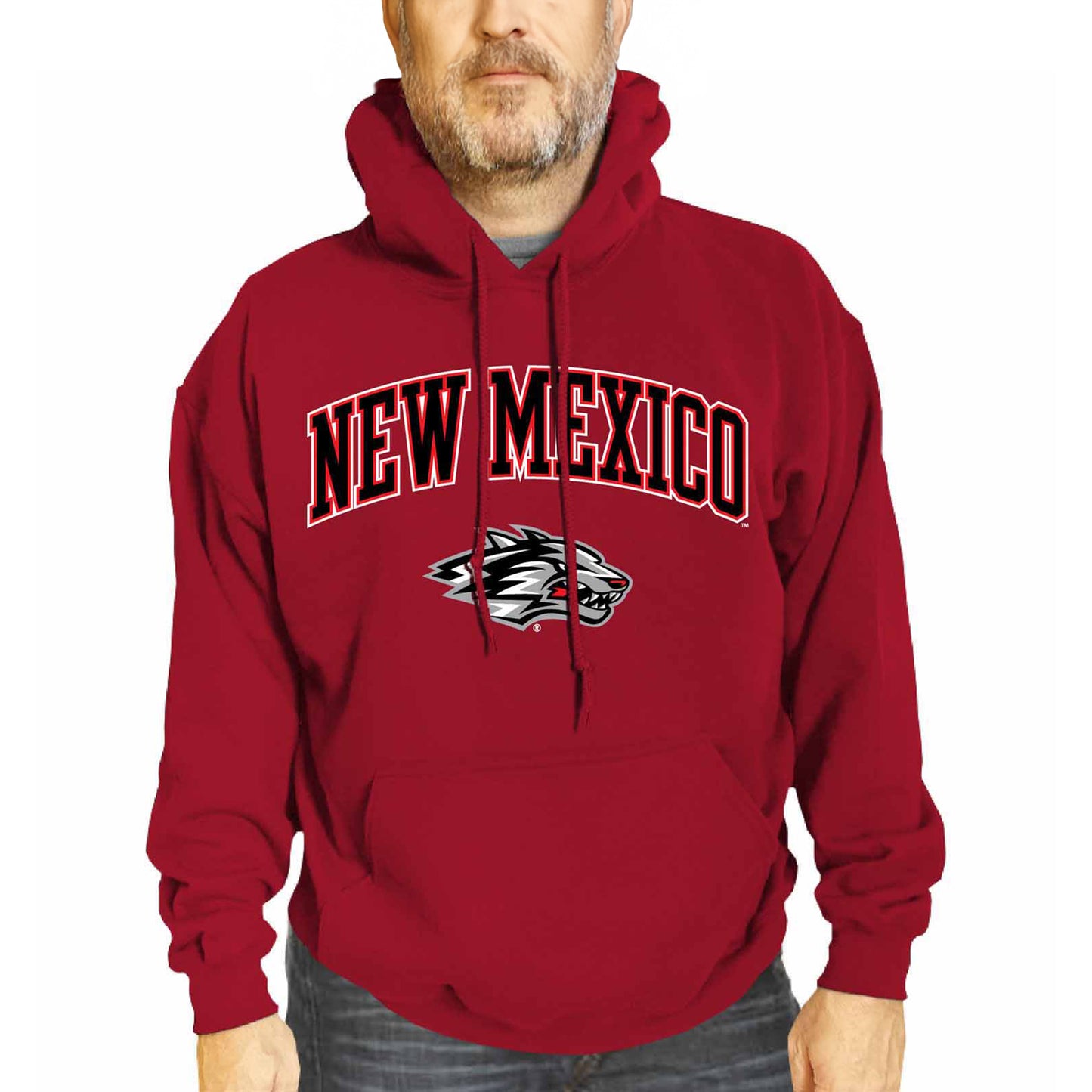 New Mexico Lobos Adult Arch & Logo Soft Style Gameday Hooded Sweatshirt - Red